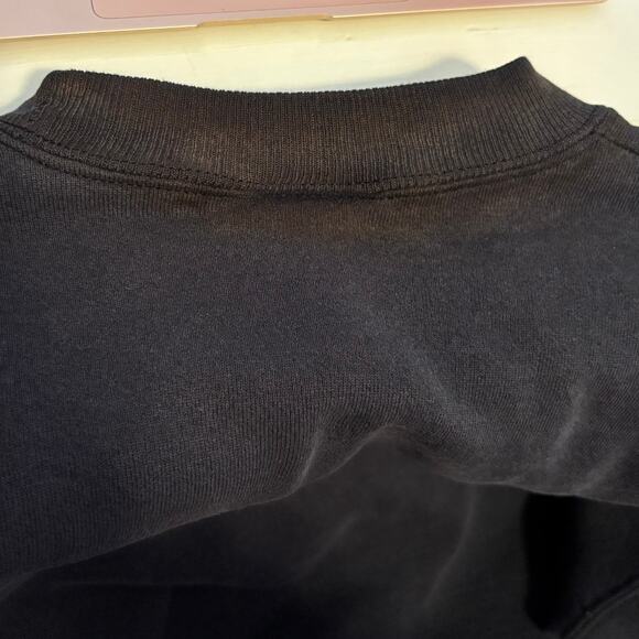 Vintage 90s Hanes Olympics Crewneck Sweatshirt Black Gold STAINED DISCOLORED - Picture 5 of 5